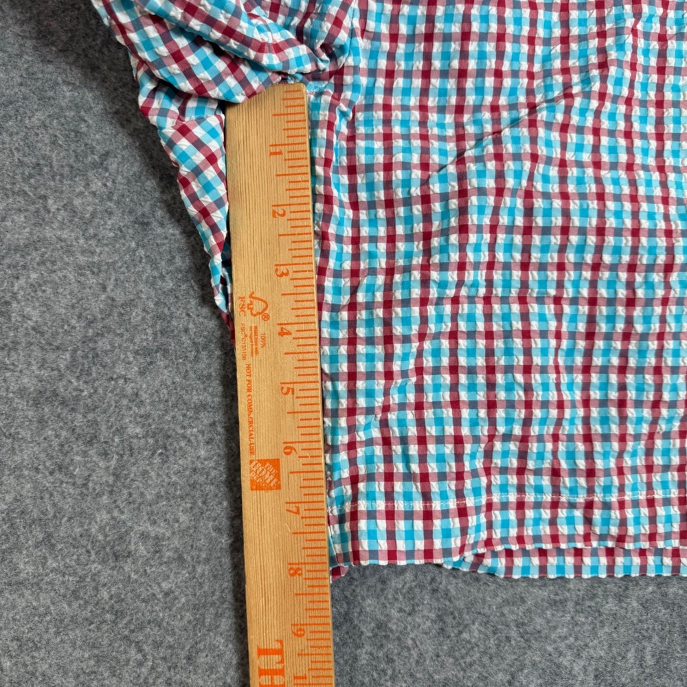 Peter Millar Featherweight Gingham Seersucker Shorts Mens 42 Red Blue White - Picture 5 of 8